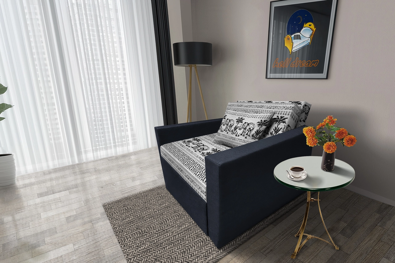 Fáni ágyneműtartós fotelágy ónix szövet