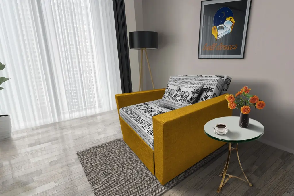 Fáni ágyneműtartós fotelágy őszarany szövet