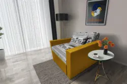 Fáni ágyneműtartós fotelágy őszarany szövet