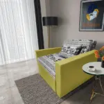 Fáni ágyneműtartós fotelágy őszi levélzöld szövet