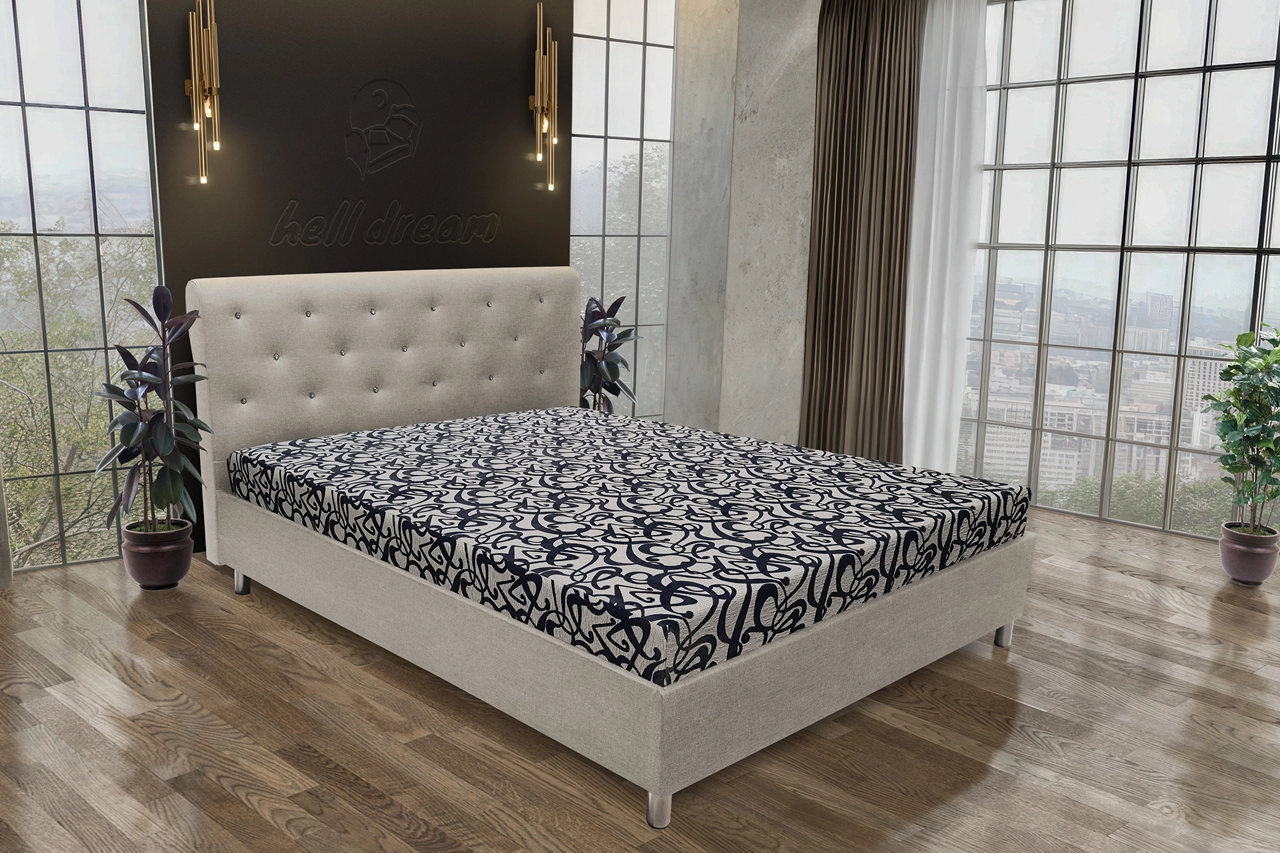 Gyémánt franciaágy ezüst serlegszürke és tosca mintás szövet