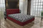 Gyémánt franciaágy ódon borvörös és tosca mintás
