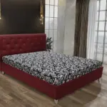 Gyémánt franciaágy ódon borvörös és tosca mintás