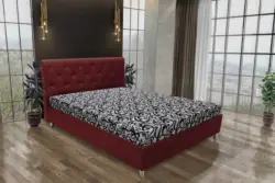 Gyémánt franciaágy ódon borvörös és tosca mintás