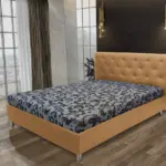 Gyémánt franciaágy okker és fabia mintás szövet