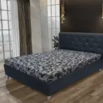 Gyémánt franciaágy ónix és fabia mintás szövet