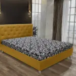 Gyémánt franciaágy őszarany és tosca mintás szövet