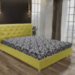 Gyémánt franciaágy őszi levélzöld és tosca mintás szövet