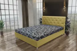 Gyémánt franciaágy száraz olíva és fabia mintás szövet