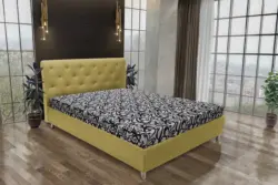 Gyémánt franciaágy száraz olíva és tosca mintás szövet