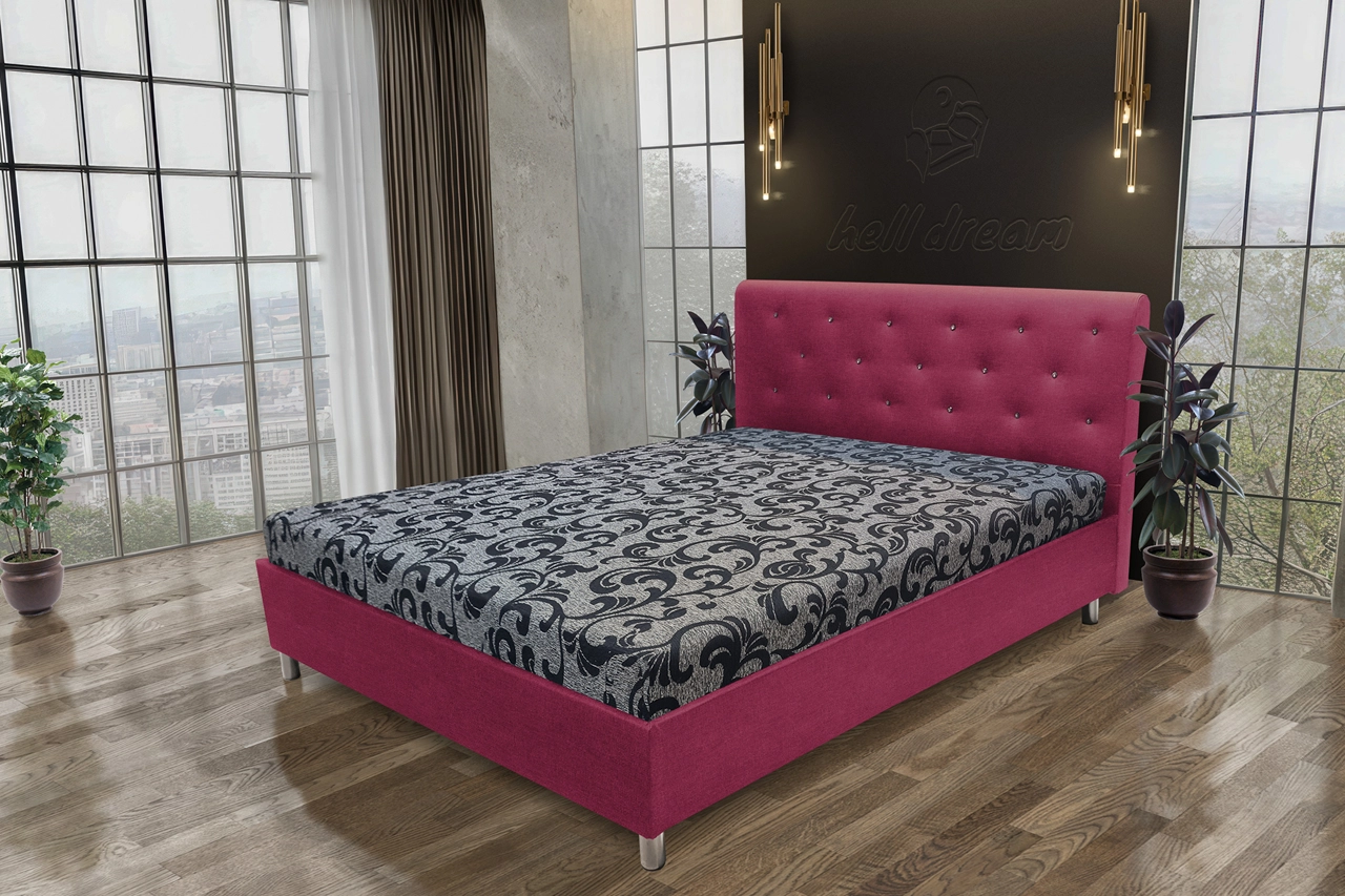 Gyémánt franciaágy szeder és fabia mintás szövet