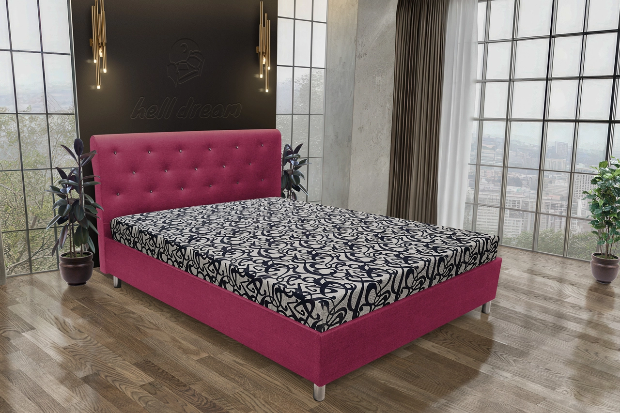 Gyémánt franciaágy szeder és tosca mintás szövet