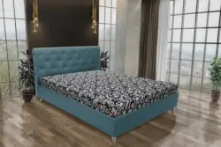 Gyémánt franciaágy szürkés kadét és tosca mintás szövet