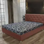 Gyémánt franciaágy toszkán vörös és fabia mintás szövet