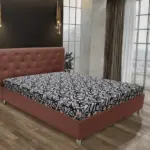 Gyémánt franciaágy toszkán vörös és tosca mintás szövet