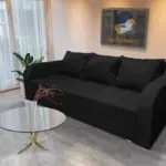 Joki ágyazható ágyneműtartós kanapé fekete szövettel