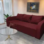 Joki ágyazható ágyneműtartós kanapé ódon borvörös szövettel