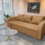 Joki ágyazható ágyneműtartós kanapé okker szövettel