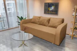 Joki ágyazható ágyneműtartós kanapé okker szövettel