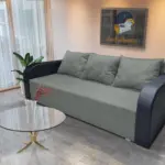 Joli ágyneműtartós ágyazható kanapé bőr kar óezüst szövet