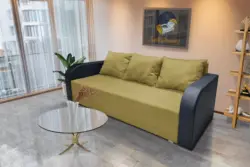 Joli ágyneműtartós ágyazható kanapé bőr kar száraz olíva szövet