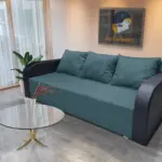 Joli ágyneműtartós ágyazható kanapé bőr kar szürkés kadét szövet