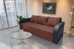 Joli ágyneműtartós ágyazható kanapé bőr kar toszkán vörös szövet