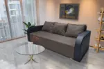 Léna kinyitható kanapé bőr kar taupe szürke szövet