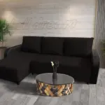 Linda sarokkanapé remek fekete szövettel