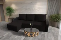 Linda sarokkanapé remek fekete szövettel