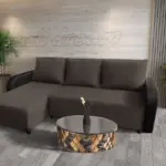 Linda sarokkanapé remek mély földszürke szövettel