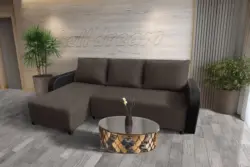 Linda sarokkanapé remek mély földszürke szövettel