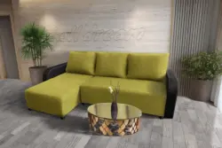 Linda sarokkanapé remek őszi levélzöld szövettel