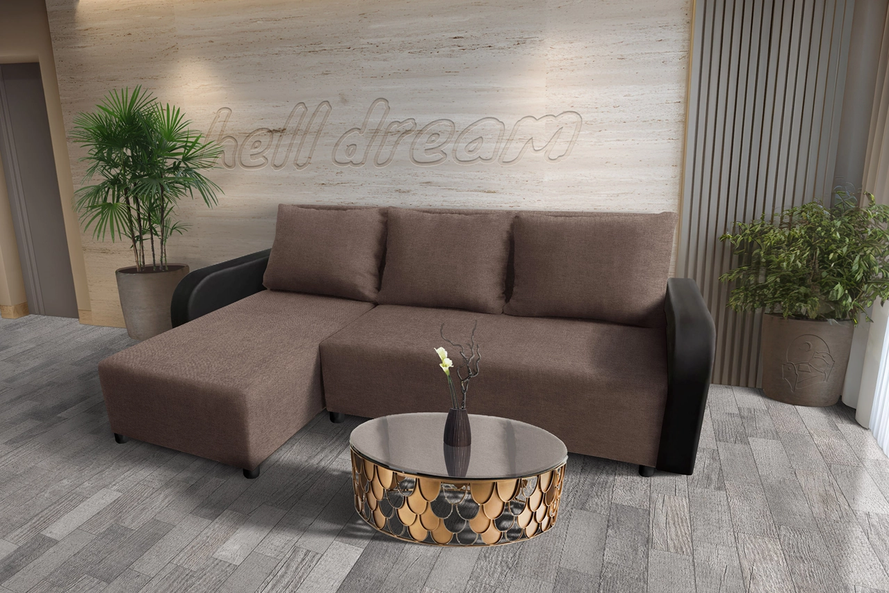 Linda sarokkanapé remek pasztell taupe szövettel