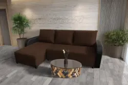 Linda sarokkanapé remek sötét mahagóni szövettel