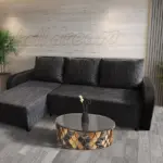 Linda sarokkanapé remek sötét szürke zsákszövettel