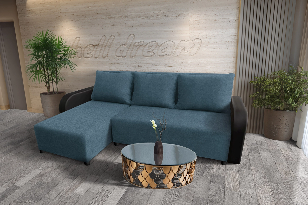 Linda sarokkanapé remek szürkés kadét szövettel