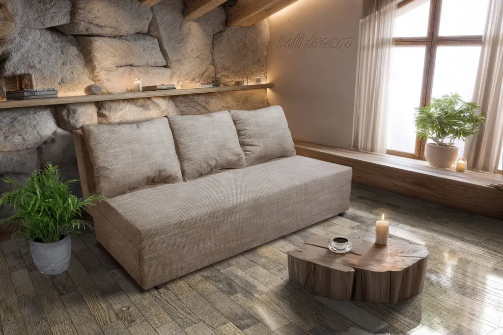 Luca kanapé világos barna zsákszövet