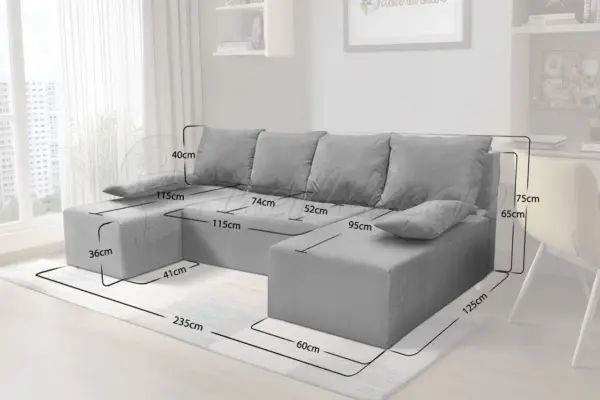 Picur u alakú sarokkaapé méret