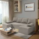 Picúr U alakú sarokkanapé ezüst serlegszürke szövet