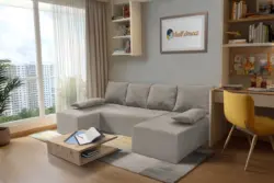 Picúr U alakú sarokkanapé ezüst serlegszürke szövet