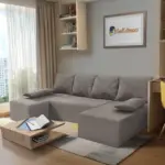 Picúr U alakú sarokkanapé szamárszürke szövet