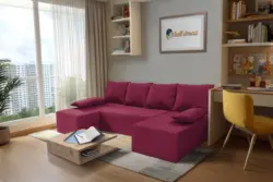 Picúr U alakú sarokkanapé szeder szövet