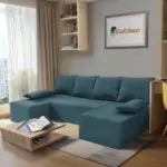 Picúr U alakú sarokkanapé szürkés kadét szövet