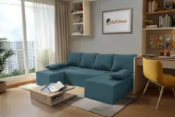 Picúr U alakú sarokkanapé szürkés kadét szövet