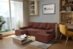 Picúr U alakú sarokkanapé toszkán vörös szövet