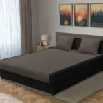 Szandra franciaágy fekete és mély földszürke szövet