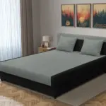 Szandra franciaágy fekete és óezüst szövet