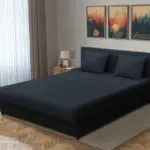 Szandra franciaágy fekete és ónix szövet