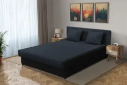 Szandra franciaágy fekete és ónix szövet